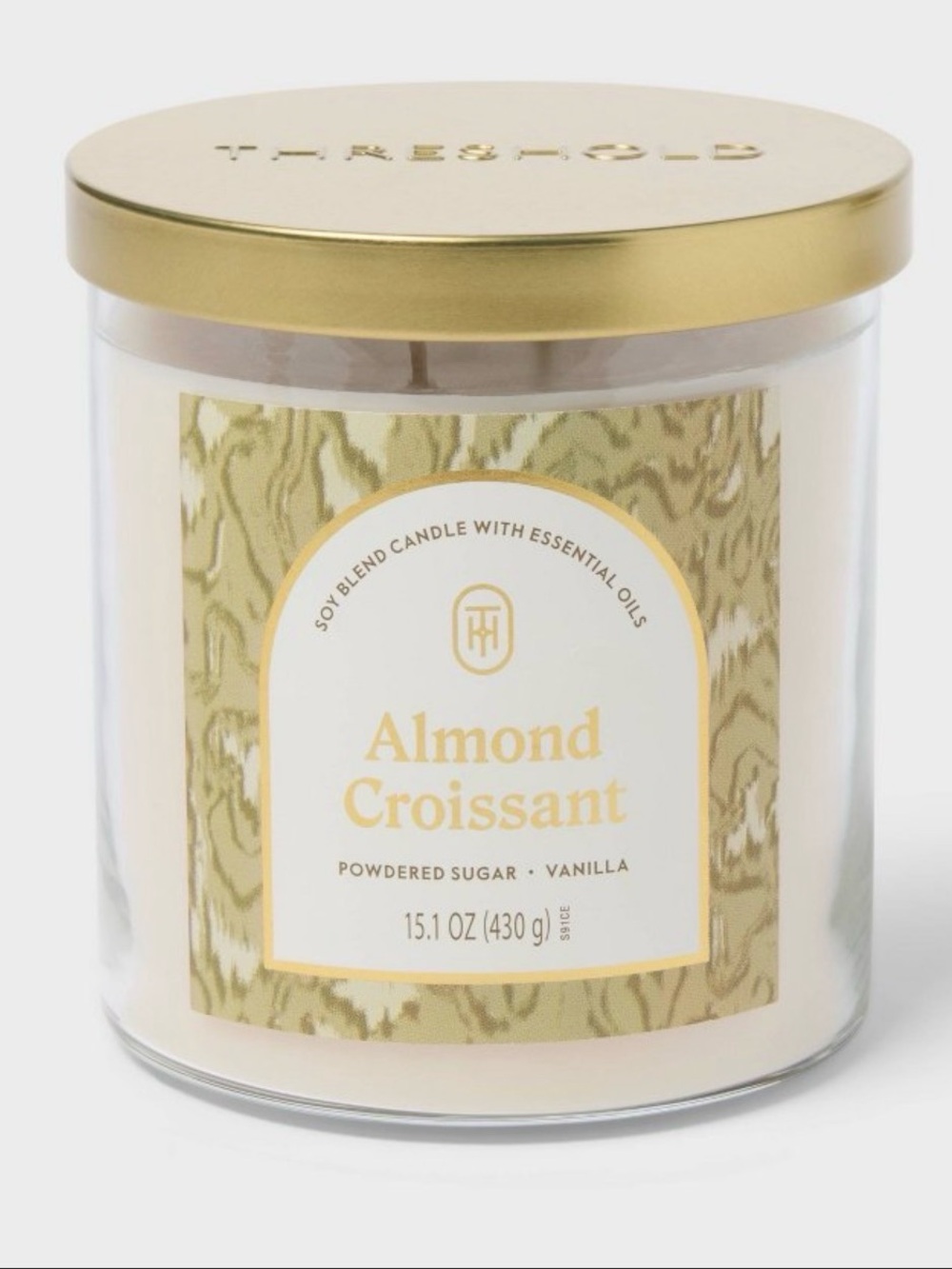 Threshold Almond Croissant Candle - Gold & Cream